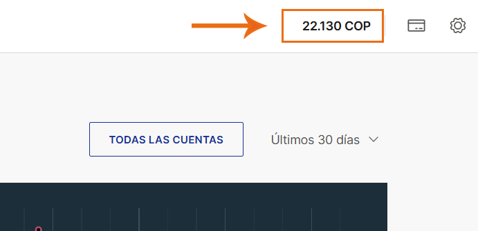 Ubicación del saldo disponible en la cuenta