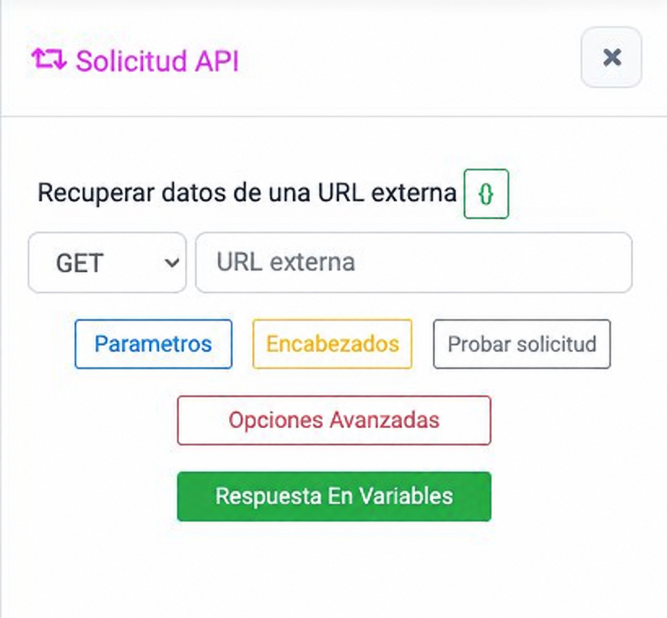 Captura de configuración del widget en Chatbot Designer
