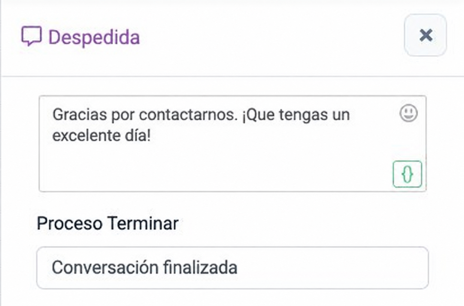 Captura de configuración del widget en Chatbot Designer