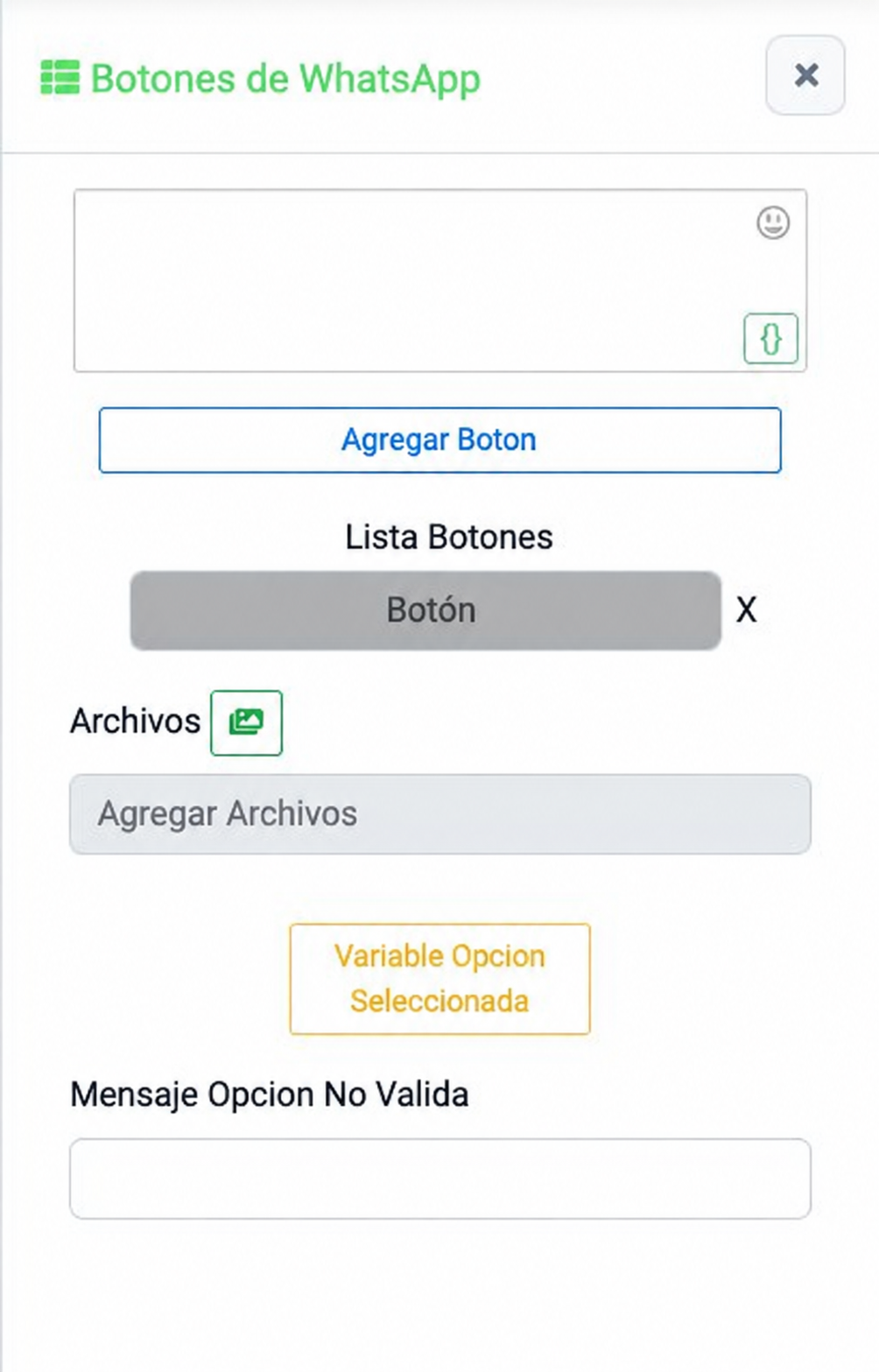 Captura de configuración del widget en Chatbot Designer
